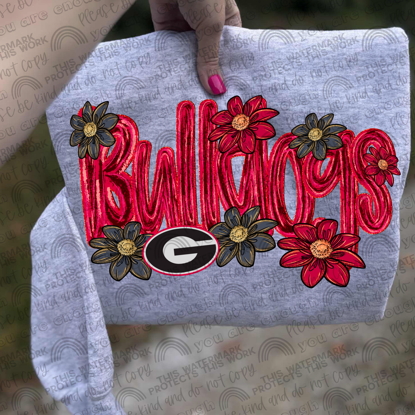 Georgia Bulldogs Flowers PNG File