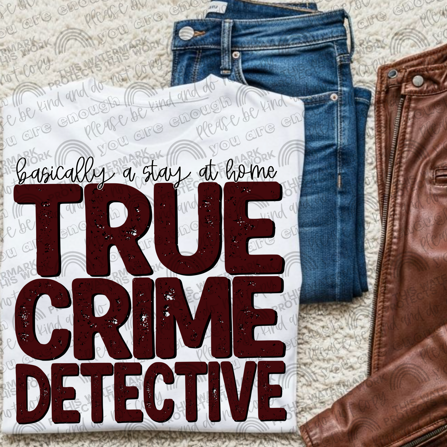 Basically A Stay At Home True Crime Detective PNG File