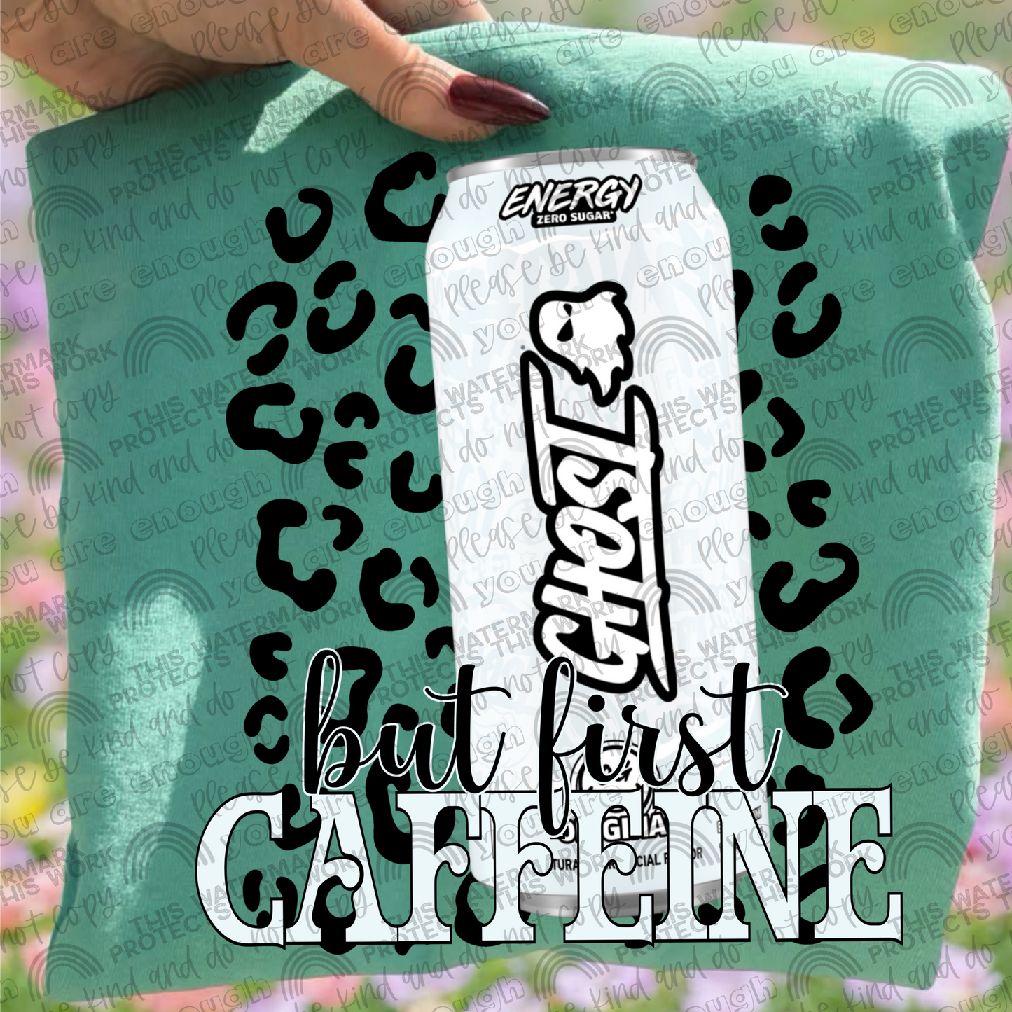 But First Caffeine Ghost PNG File