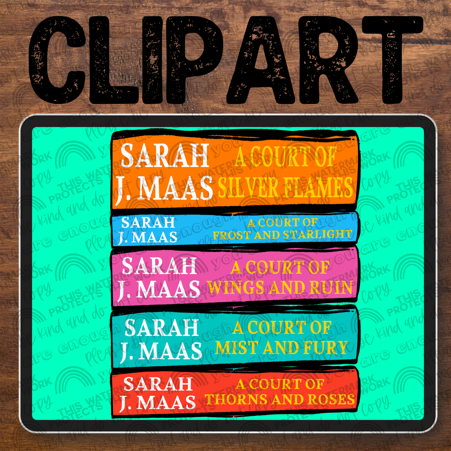 ACOTAR Book Series Clipart- 1 PNG File