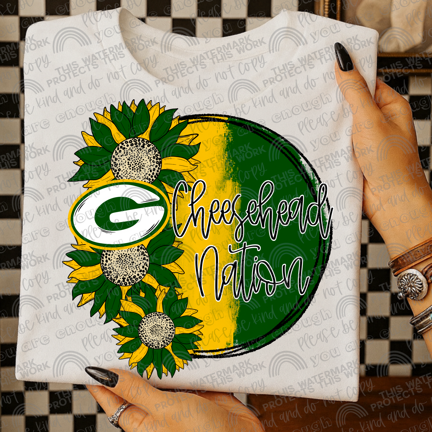 Cheesehead Nation Sunflowers with Sleeve- 2 PNG Files
