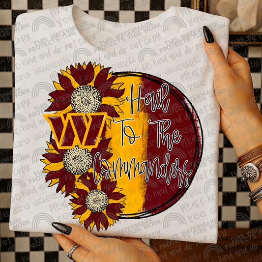 Hail To The Commanders Sunflowers with Sleeve- 2 PNG Files