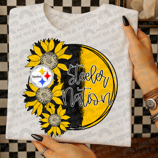 Steeler Nation Sunflowers with Sleeve- 2 PNG Files