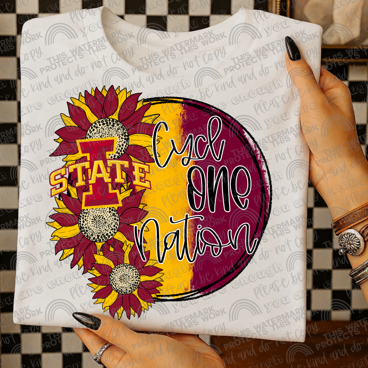 Iowa State Cyclones Sunflowers with Sleeve (Logo and Mascot Versions)- 4 PNG Files