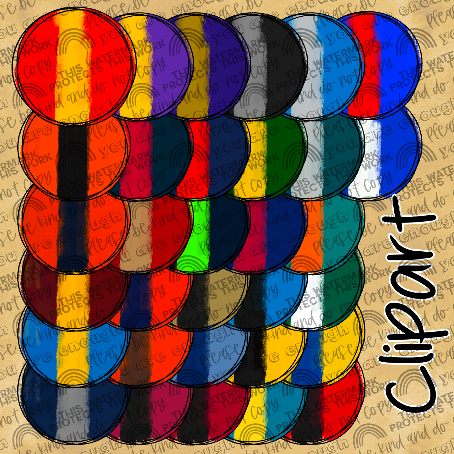 Circle Backgrounds Clipart Pro Football- 32 PNG Files
