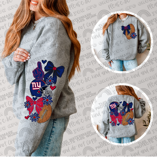 Giants Bows with Pocket and Sleeve- 3 PNG Files