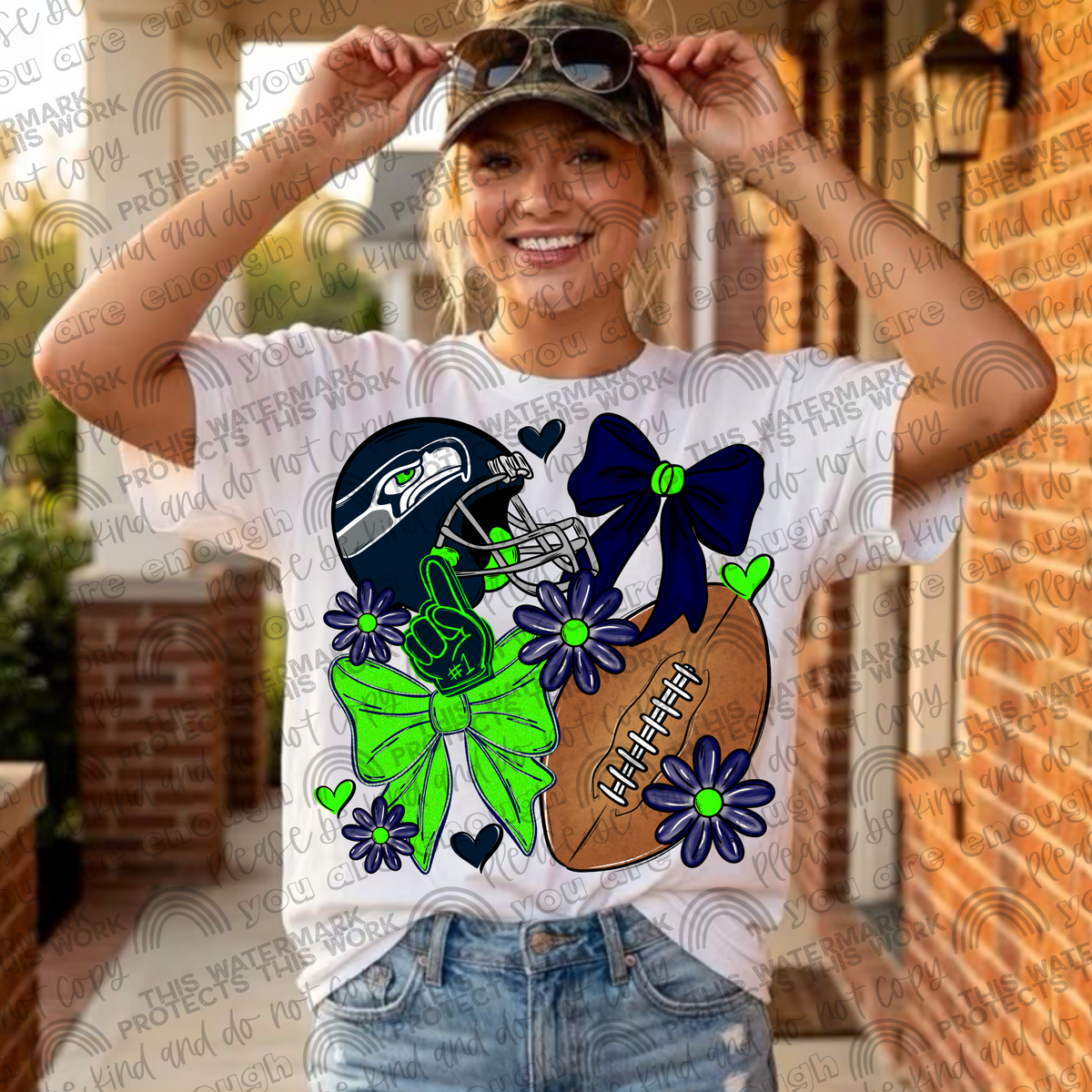 Seahawks Bows with Pocket and Sleeve- 3 PNG Files