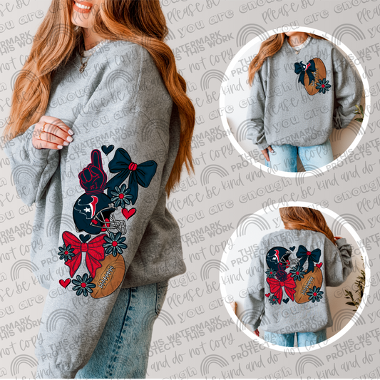 Texans Bows with Pocket and Sleeve- 3 PNG Files