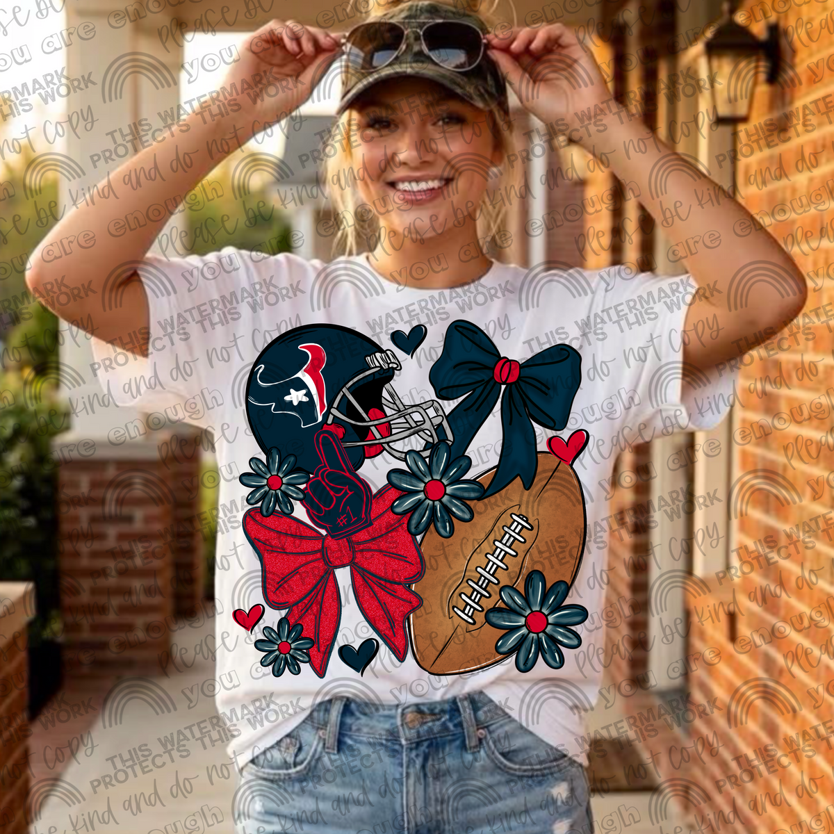 Texans Bows with Pocket and Sleeve- 3 PNG Files