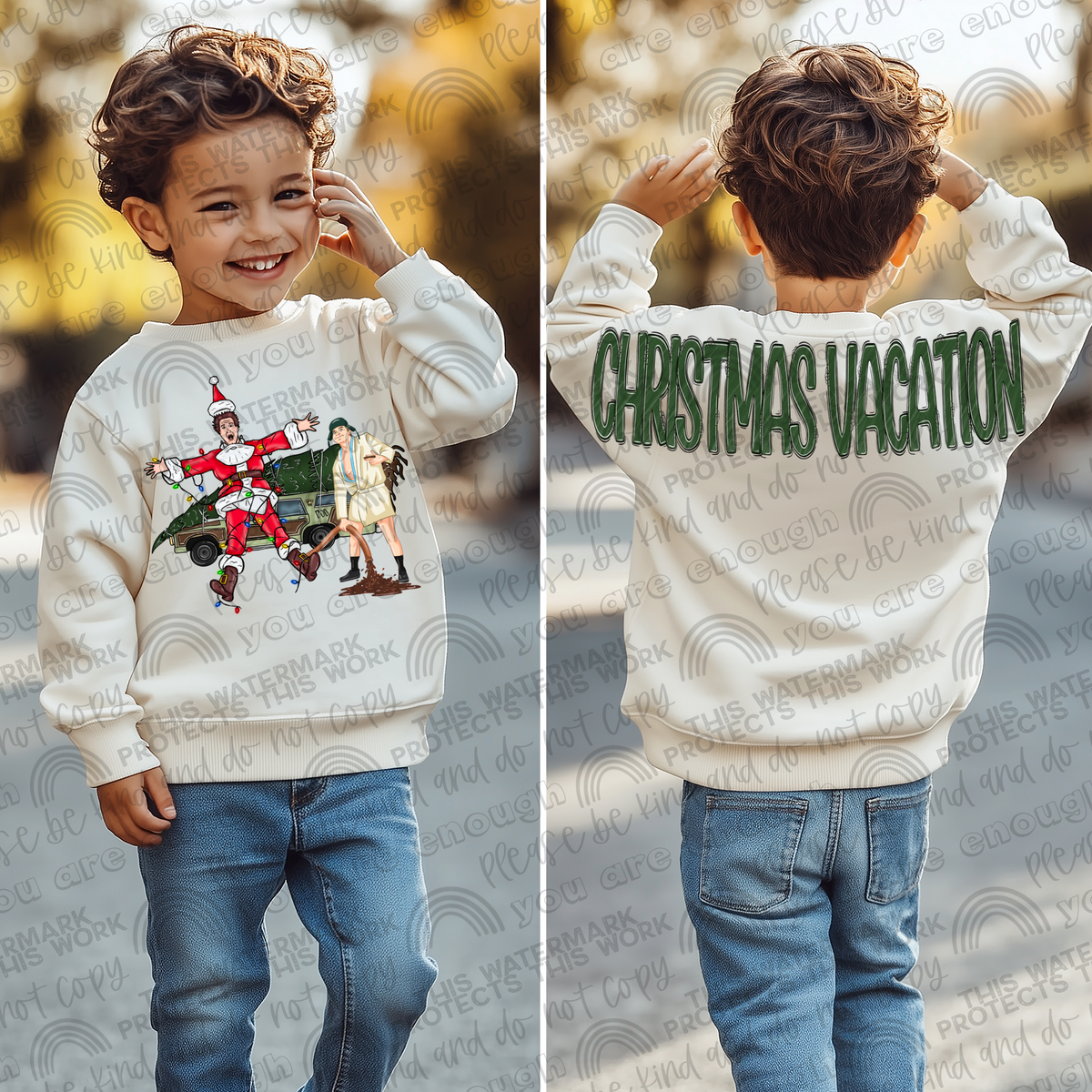Christmas Vacation Christmas Big Backs Front and Oversized Back- 2 PNG Files