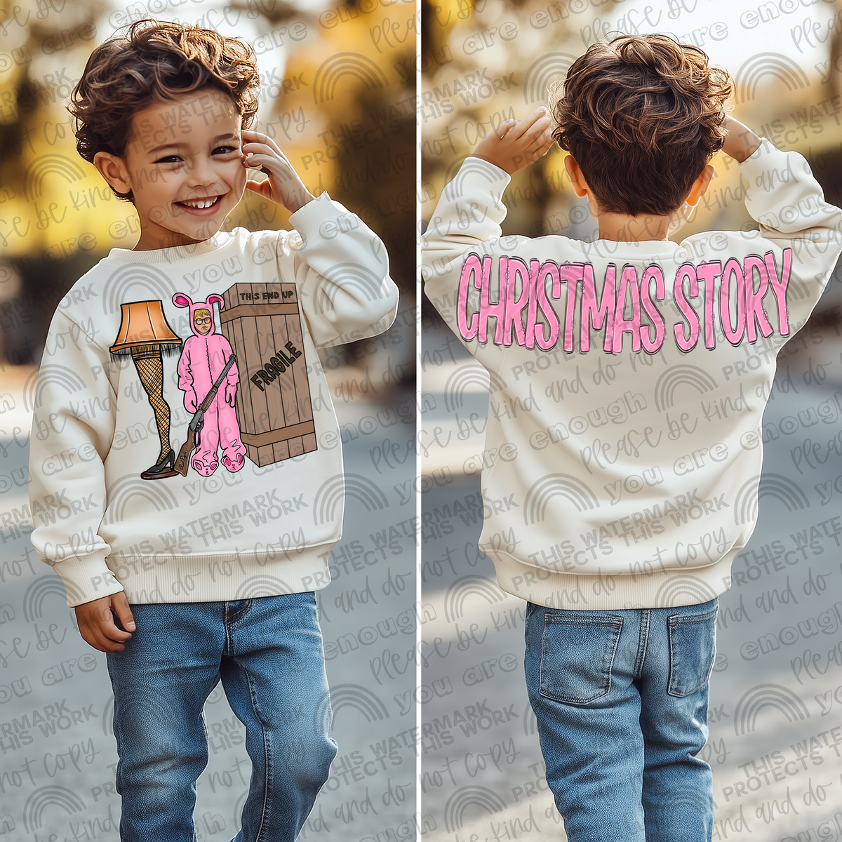 Christmas Story Christmas Big Backs Front and Oversized Back- 2 PNG Files