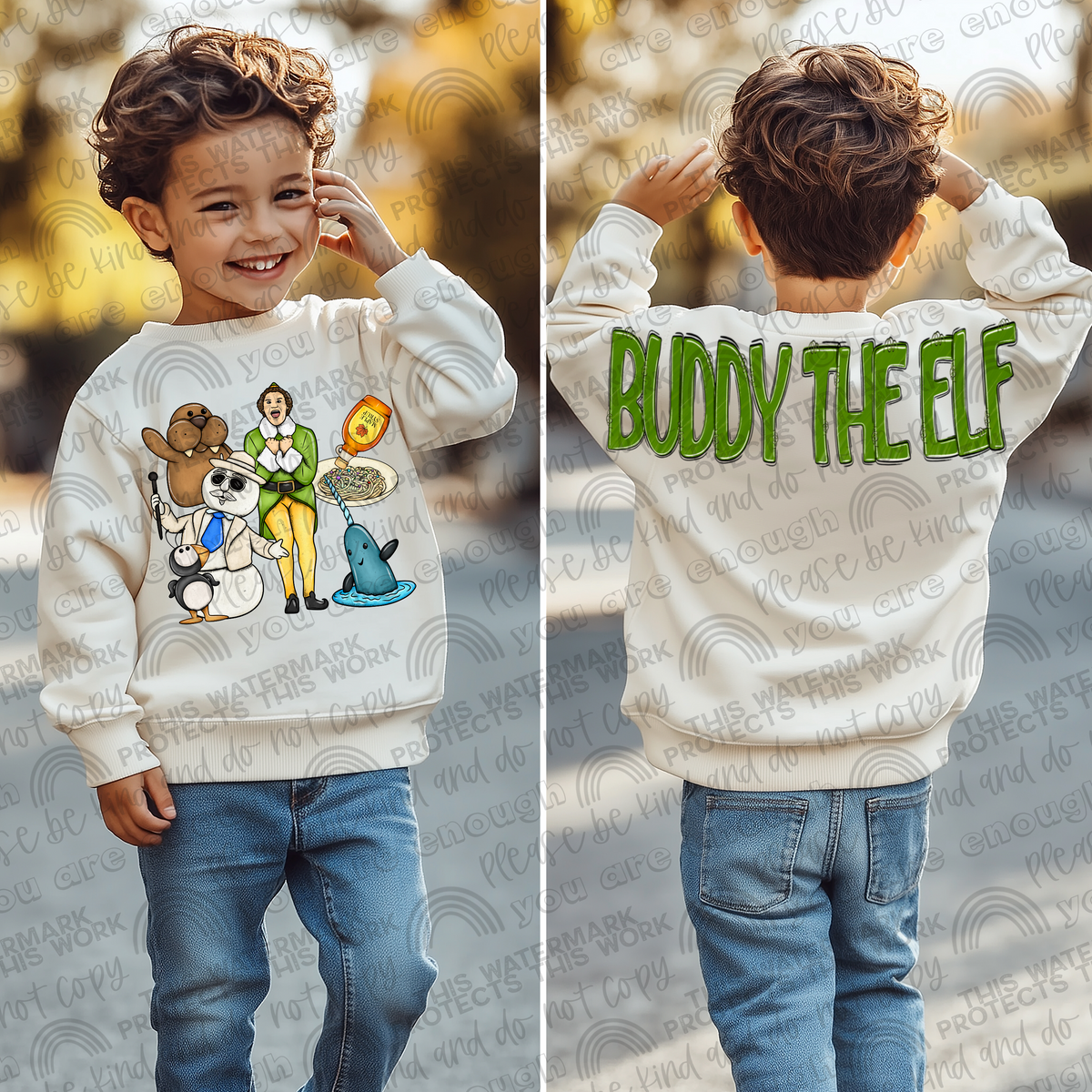 Elf Christmas Big Backs Front and Oversized Back- 2 PNG Files