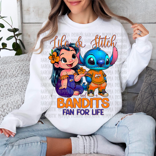 Lilo & Stitch and a Bandits Fan For Life PNG File