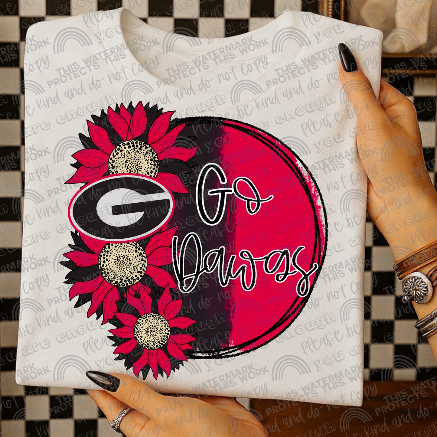 Georgia Bulldogs Sunflowers with Sleeve (Logo and Mascot Versions)- 4 PNG Files