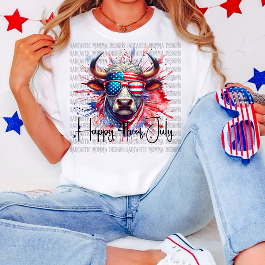 Bull Happy 4th of July PNG File