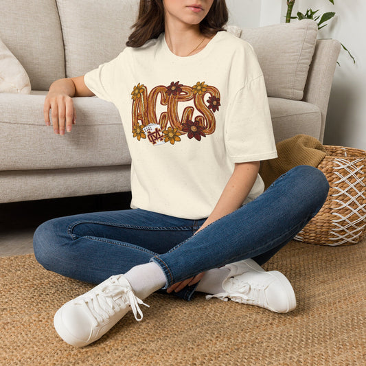 Aces Brushstrokes Floral Adult Unisex Softstyle T-Shirt