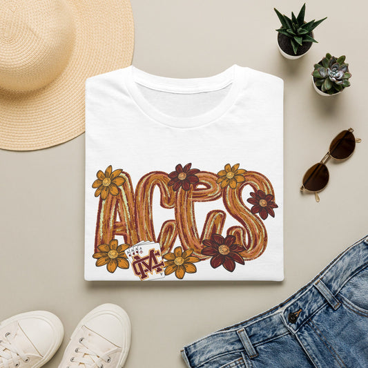 Aces Brushstrokes Floral Adult Unisex Softstyle T-Shirt