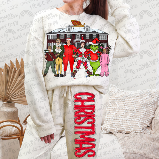 Character Mashup Christmas Big Backs Front and Oversized Back- 2 PNG Files