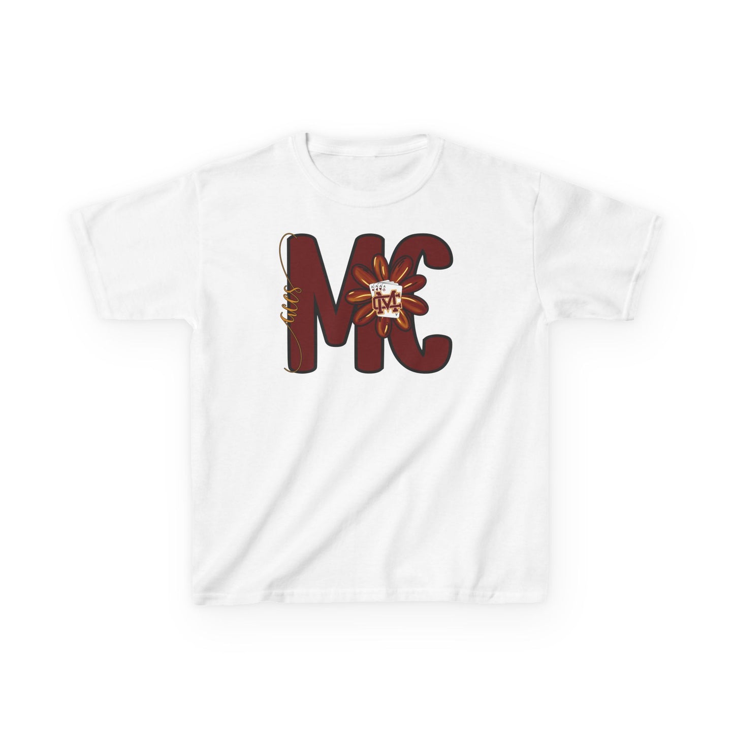 Aces Floral Letters Kids Heavy Cotton™ Tee