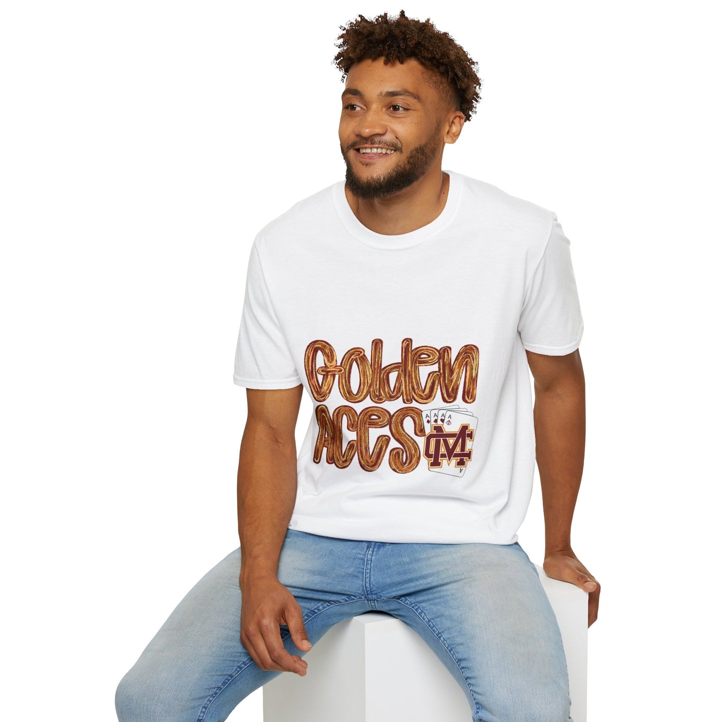 Golden Aces Brushstrokes Adult Unisex Softstyle T-Shirt