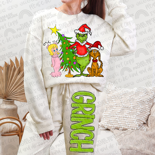 Gr*nch Christmas Big Backs Front and Oversized Back- 2 PNG Files