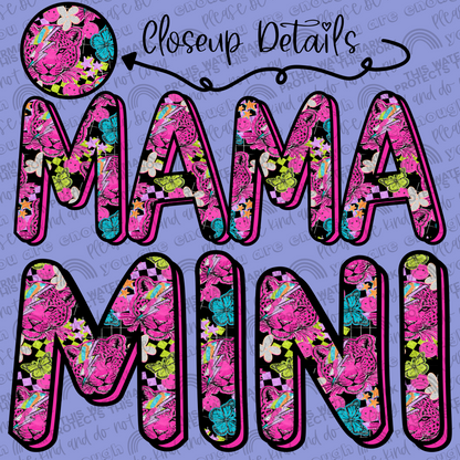 Pink Leopard Mama and Mini Set- 2 PNG Files