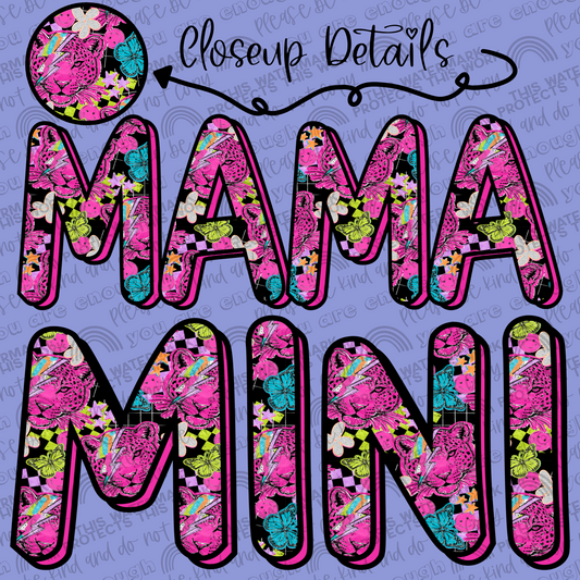 Pink Leopard Mama and Mini Set- 2 PNG Files