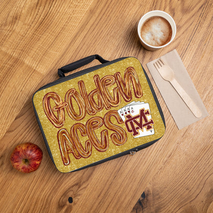 Golden Aces Gold Faux Glitter Lunch Bag