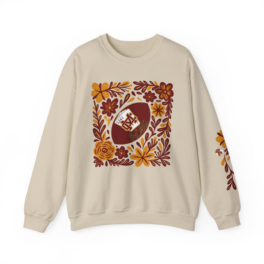 Aces Floral with Sleeve Design Unisex Heavy Blend™ Crewneck Sweatshirt