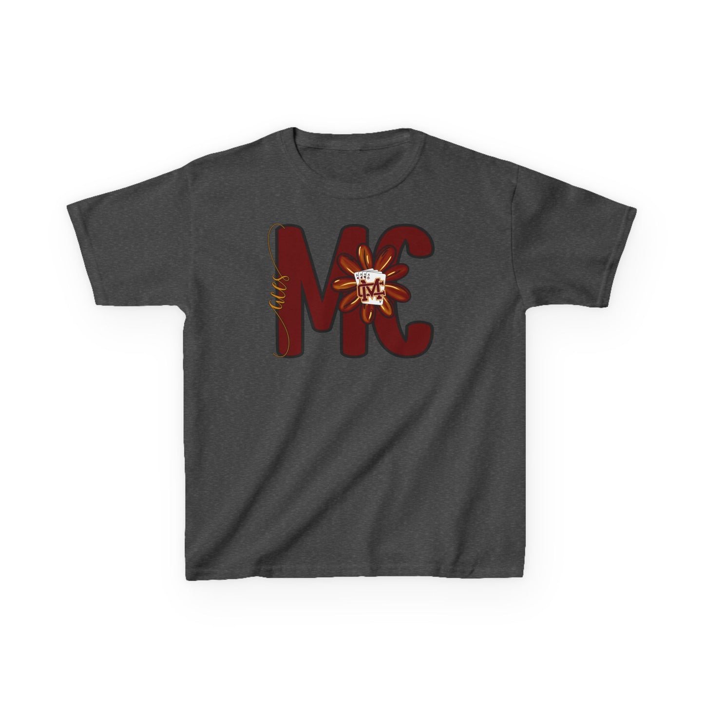 Aces Floral Letters Kids Heavy Cotton™ Tee