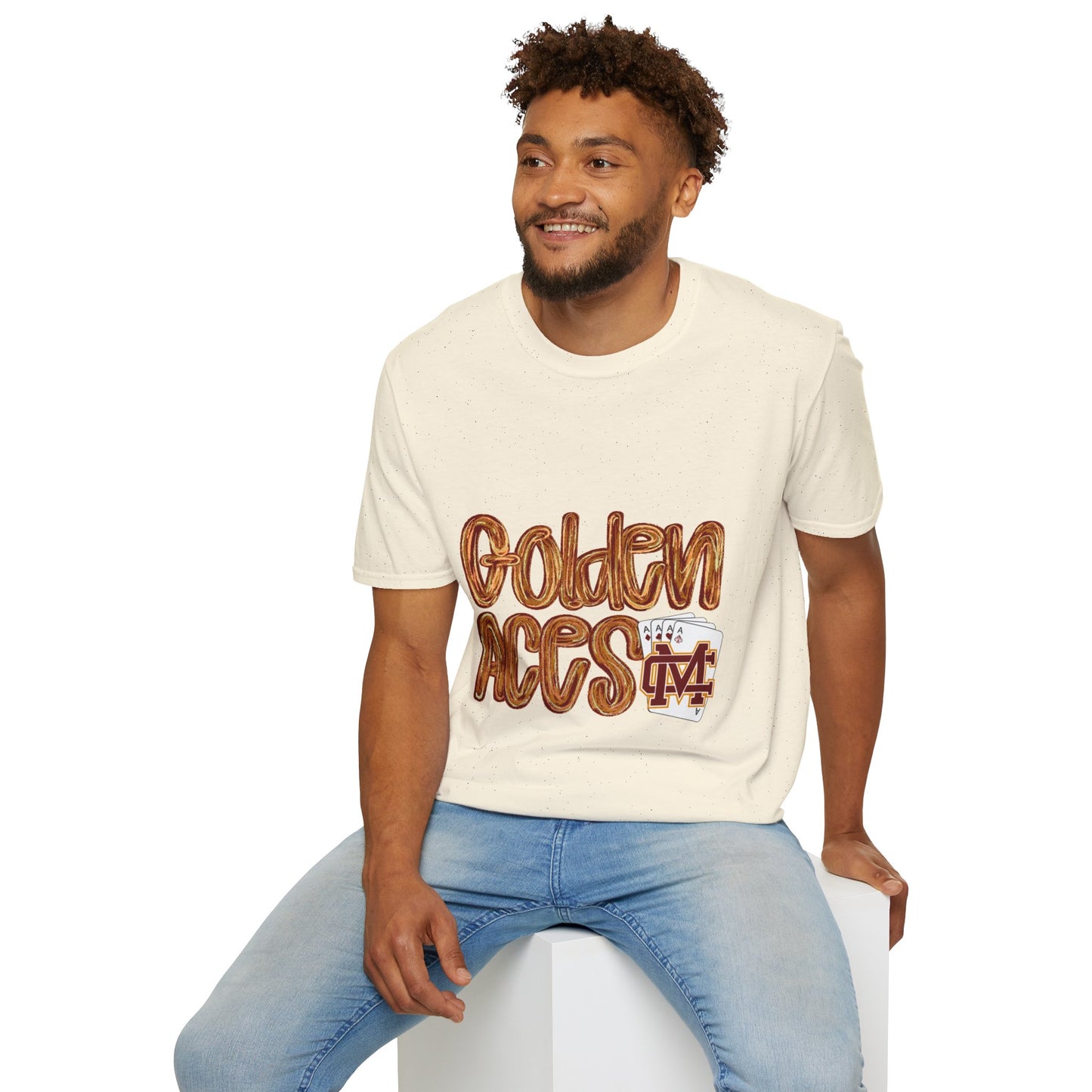 Golden Aces Brushstrokes Adult Unisex Softstyle T-Shirt