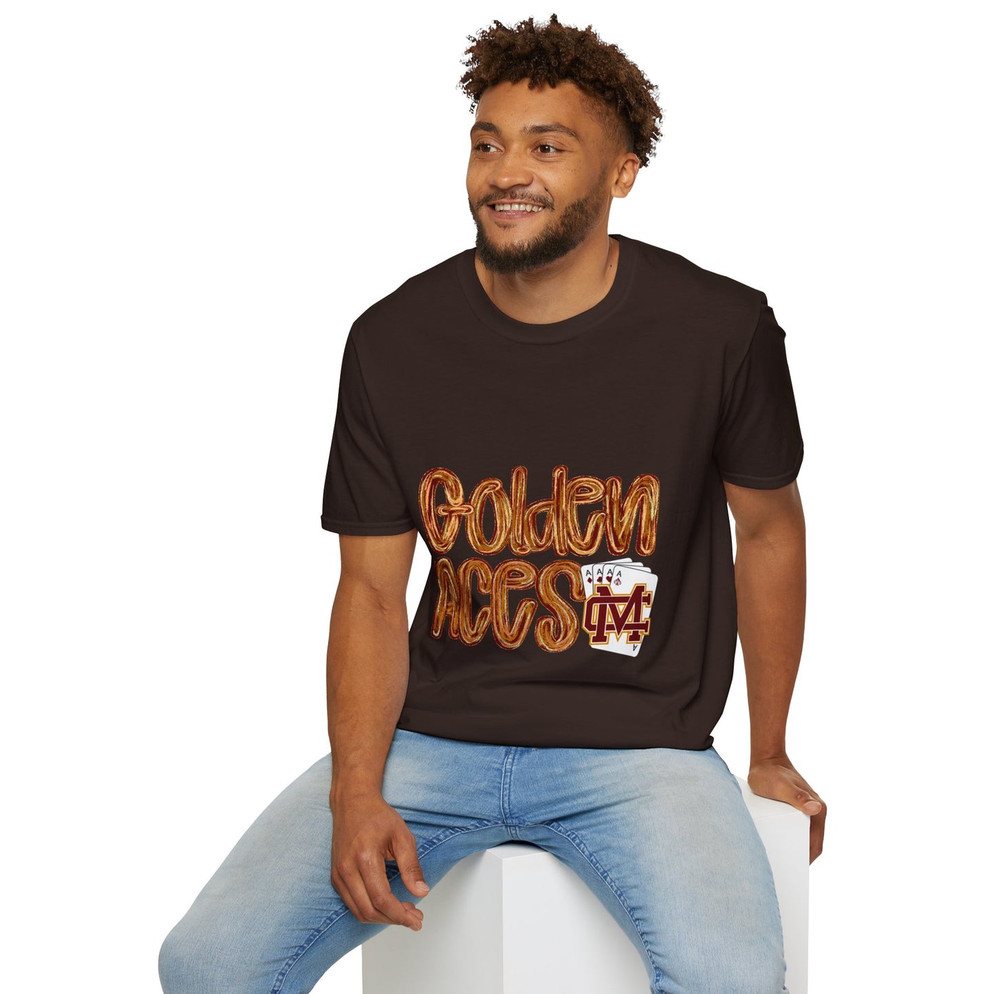 Golden Aces Brushstrokes Adult Unisex Softstyle T-Shirt