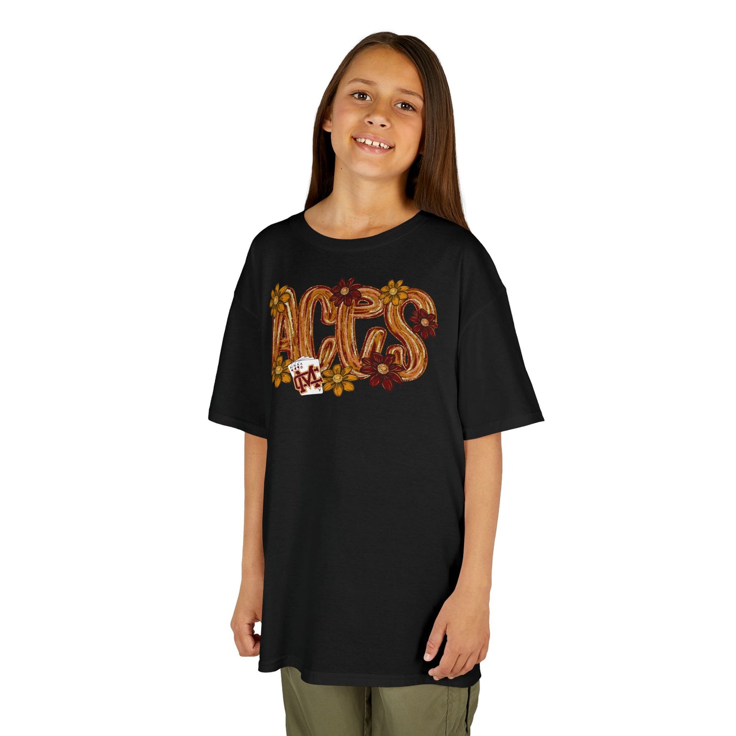 Aces Floral Brushstrokes Kids Heavy Cotton™ Tee