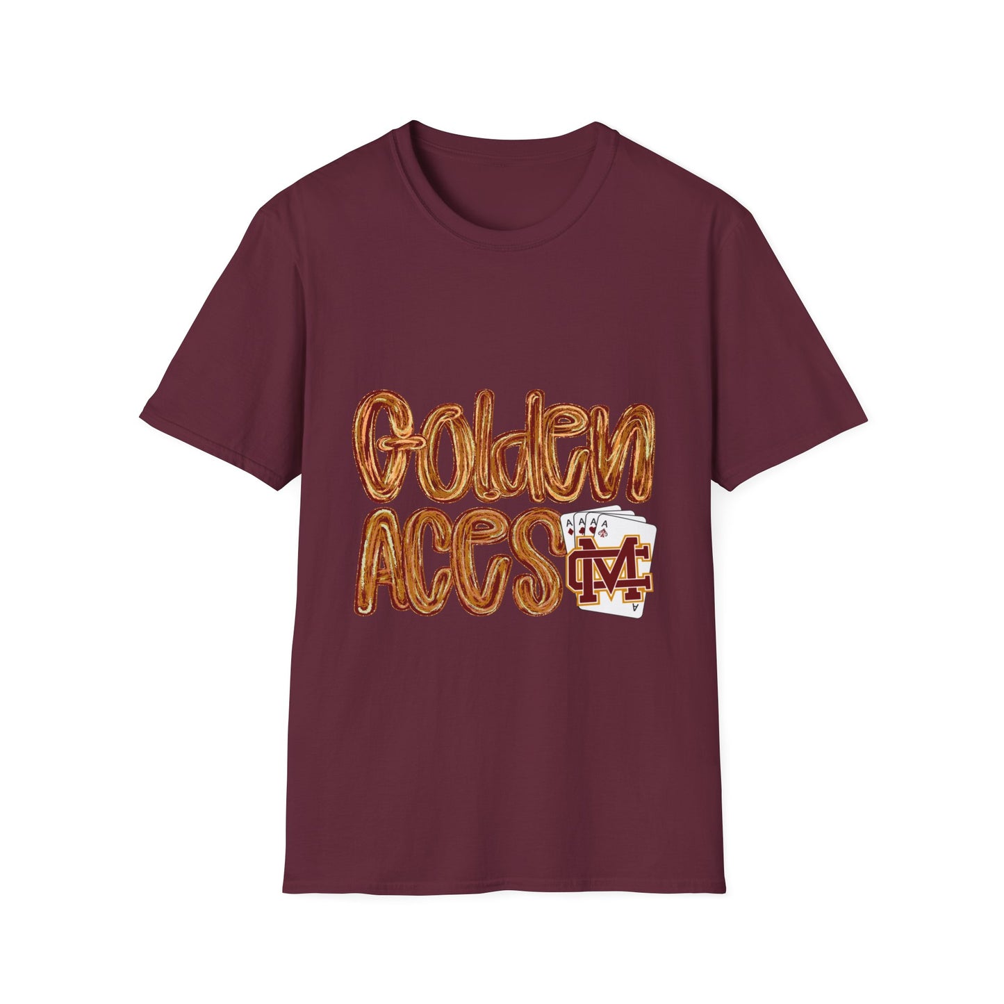 Golden Aces Brushstrokes Adult Unisex Softstyle T-Shirt