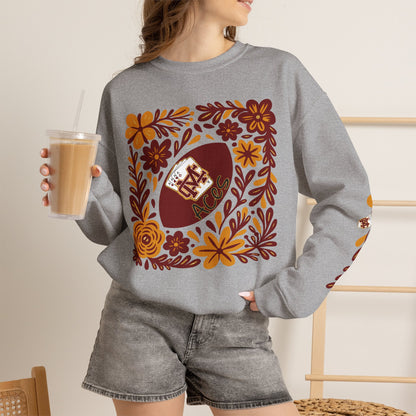 Aces Floral with Sleeve Design Unisex Heavy Blend™ Crewneck Sweatshirt