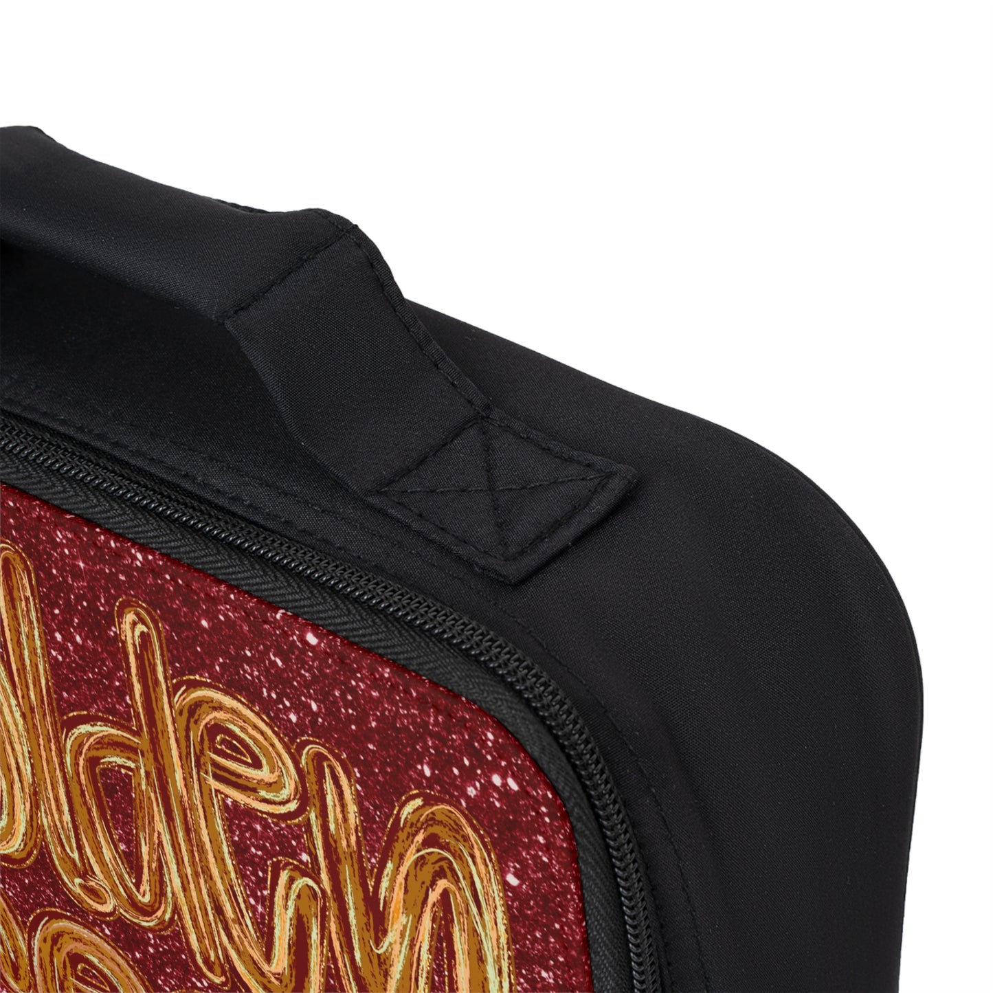 Golden Aces Maroon Faux Glitter Lunch Bag