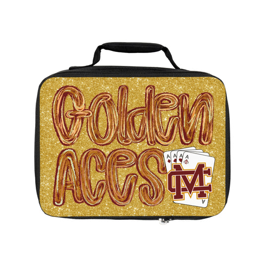 Golden Aces Gold Faux Glitter Lunch Bag