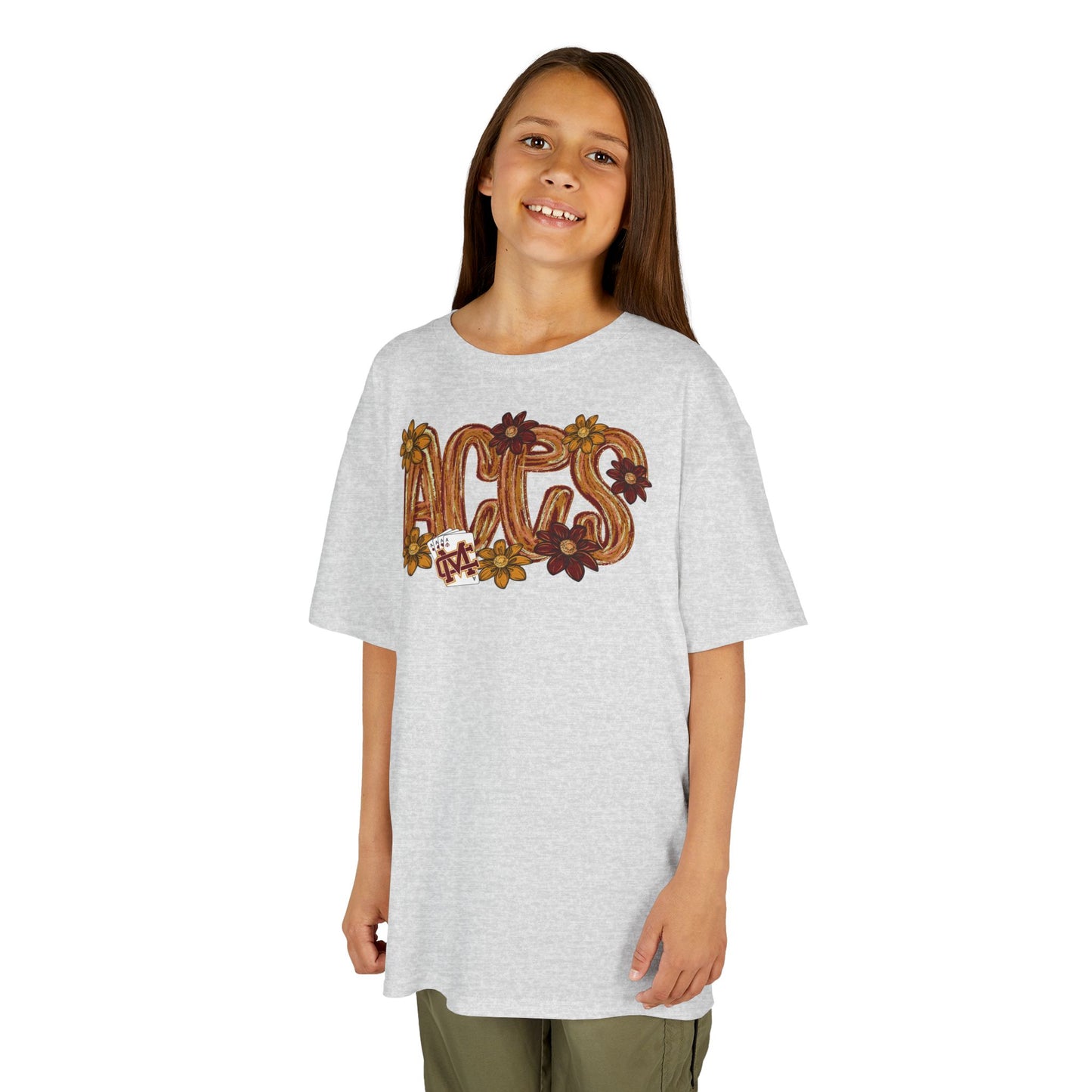 Aces Floral Brushstrokes Kids Heavy Cotton™ Tee