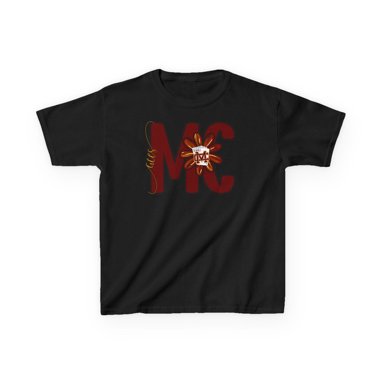 Aces Floral Letters Kids Heavy Cotton™ Tee