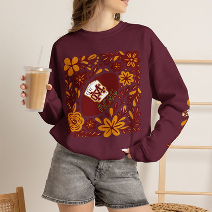 Aces Floral with Sleeve Design Unisex Heavy Blend™ Crewneck Sweatshirt