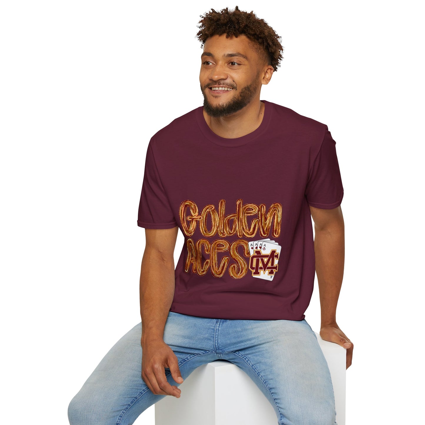 Golden Aces Brushstrokes Adult Unisex Softstyle T-Shirt