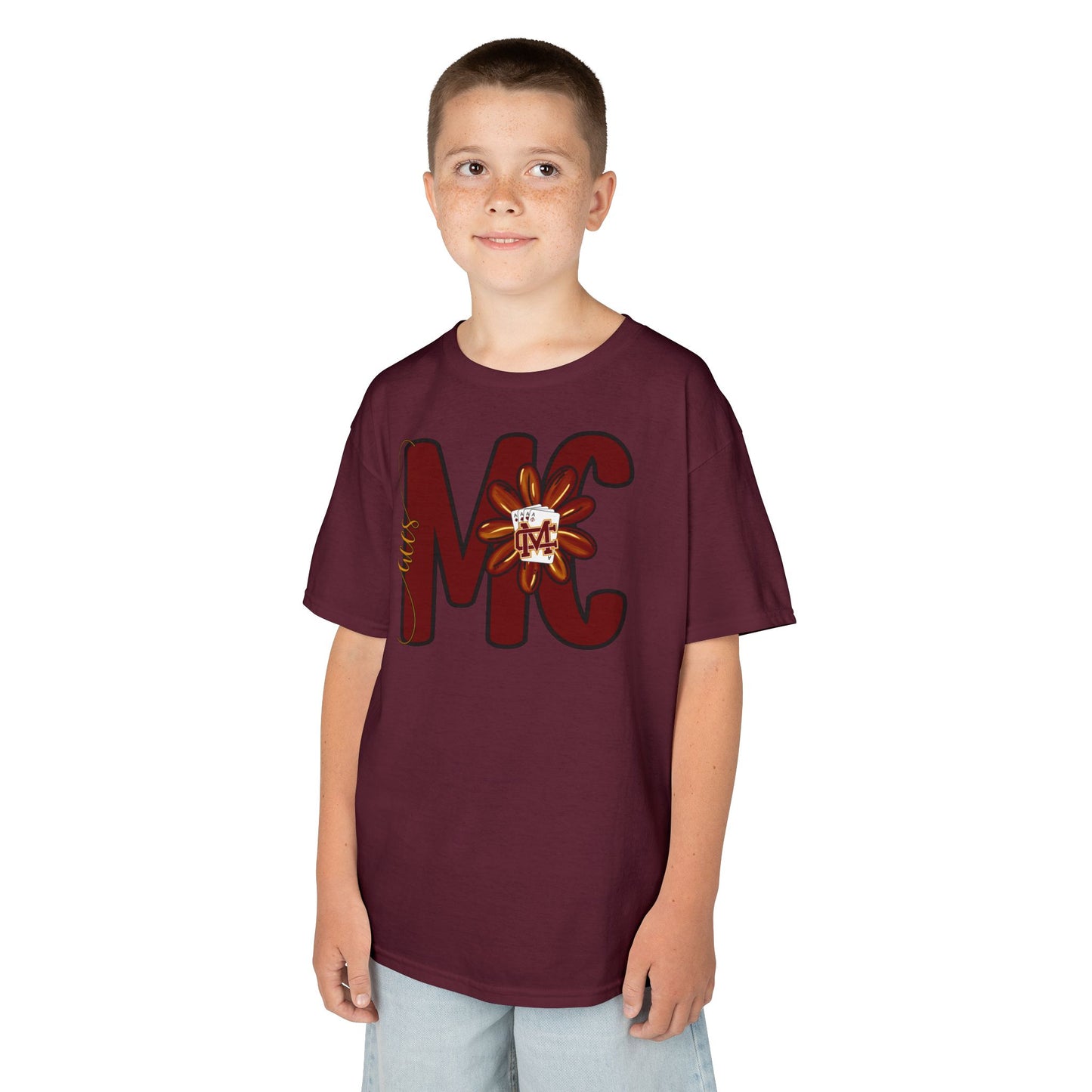 Aces Floral Letters Kids Heavy Cotton™ Tee