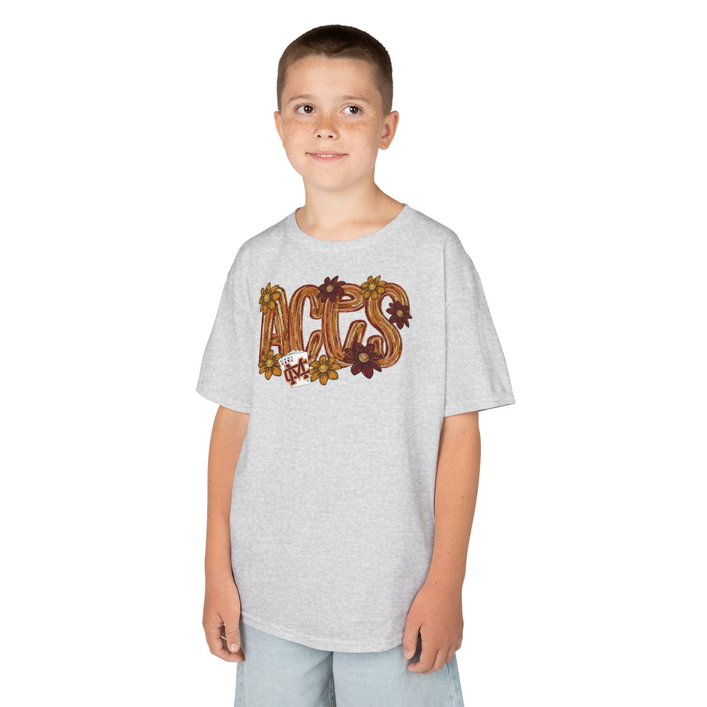 Aces Floral Brushstrokes Kids Heavy Cotton™ Tee