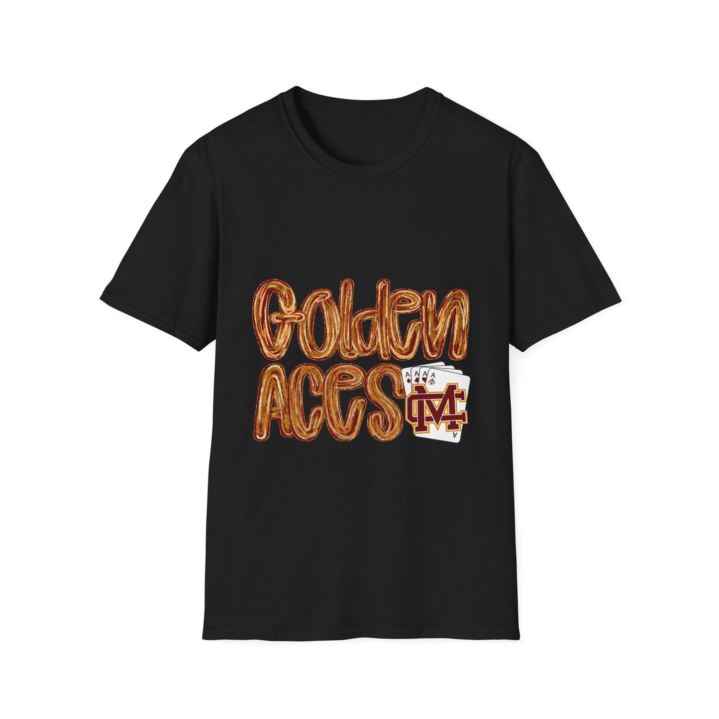 Golden Aces Brushstrokes Adult Unisex Softstyle T-Shirt