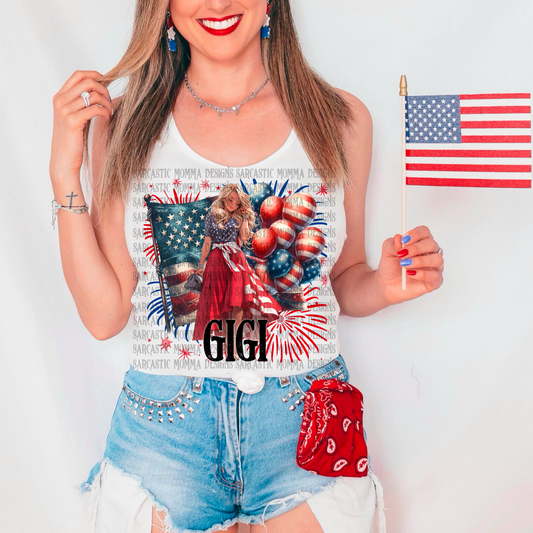 Gigi Patriotic 4th of July PNG File