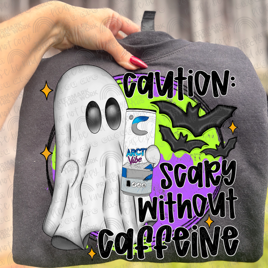 Celsius Caution Scary Without Caffeine Ghost PNG File