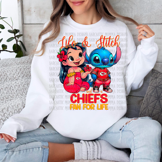 Lilo & Stitch and a Chiefs Fan For Life PNG File