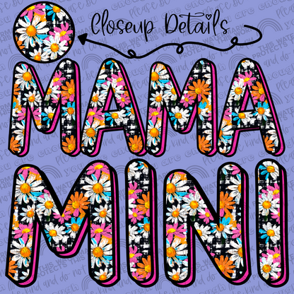 Grungy Daisy Mama and Mini Set- 2 PNG Files