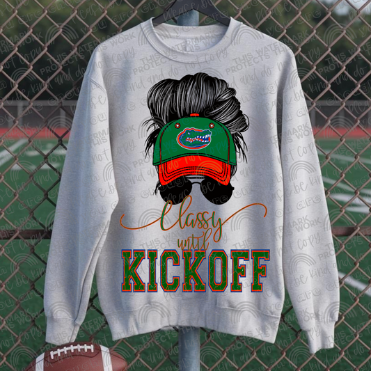 Classy Until Kickoff Messy Bun Hat Gators PNG File