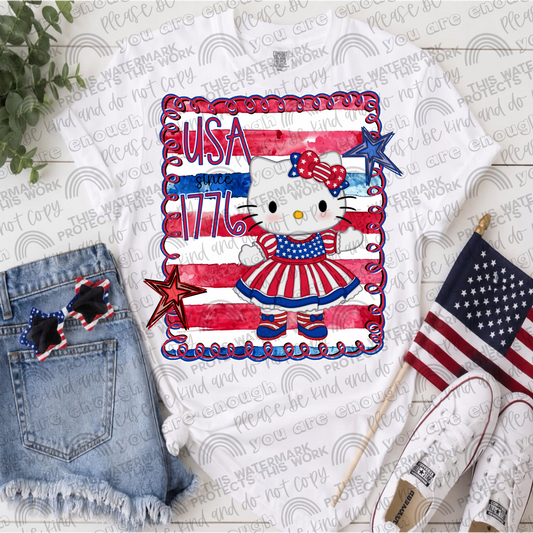 Hello Kitty USA Since 1776 PNG File